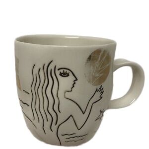 Starbucks Siren 2013 White With Gold Bone China 14 oz Coffee  Tea Cup Mug